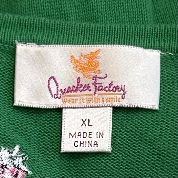 Vintage Quacker Factory Strawberry Embroidered Cardigan Novelty Eclectic XL - Picture 8 of 11